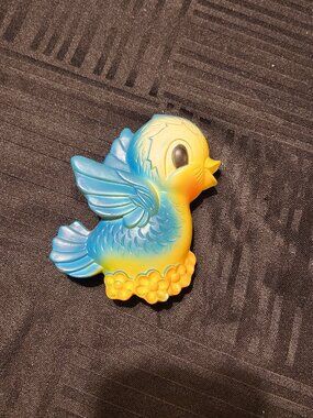 Vintage 1970 Miller Studio Chalkware Bluebird Wall Plaque Retro Nursery Decor